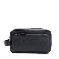 BEAUTY CASE DA UOMO BLU In pelle martellata