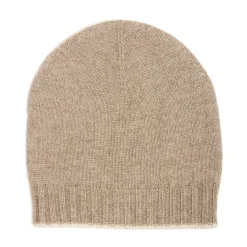 BERRETTO BICOLORE BIANCO E CAMMELLO In cashmere