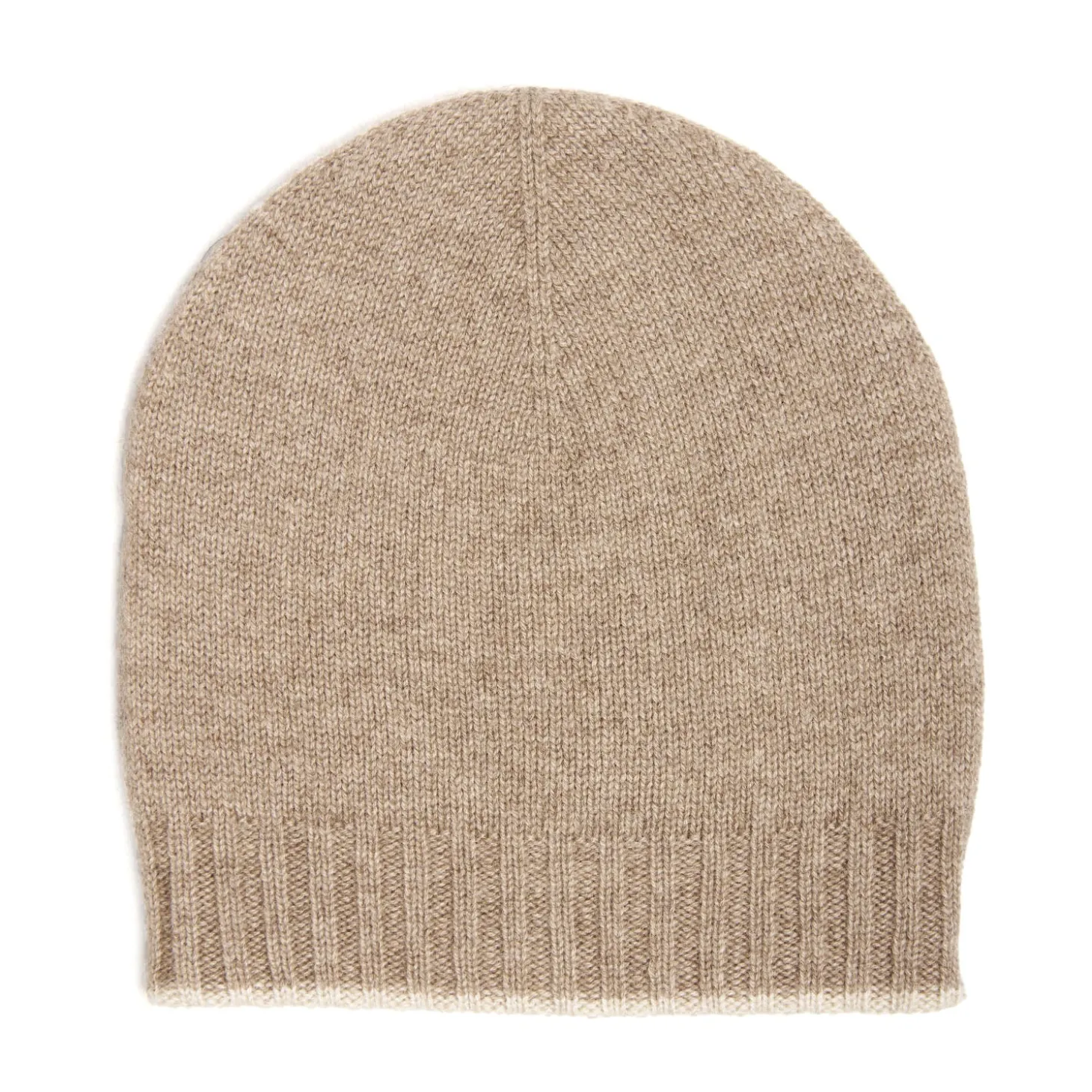 BERRETTO BICOLORE BIANCO E CAMMELLO In cashmere