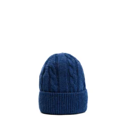 BERRETTO BLU MEDIO A trecce in cashmere