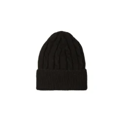 BERRETTO NERO A trecce in cashmere