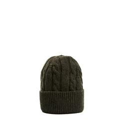 BERRETTO VERDE SCURO A trecce in cashmere
