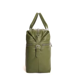 BORSA DA VIAGGIO VERDE OLIVA In pelle martellata