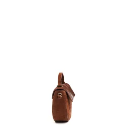 BORSA MINI CLEO MARRONE In camoscio e cavallino