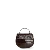 BORSA MINI CLEO MARRONE SCURO Stampa coccodrillo