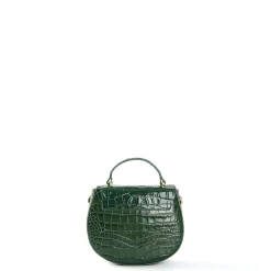 BORSA MINI CLEO VERDE Stampa coccodrillo