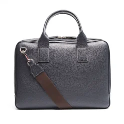 BORSA PORTA PC BLU In pelle martellata