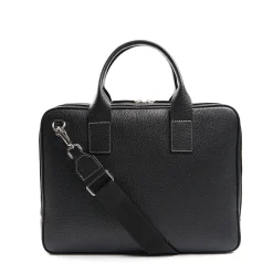 BORSA PORTA PC NERA In pelle martellata