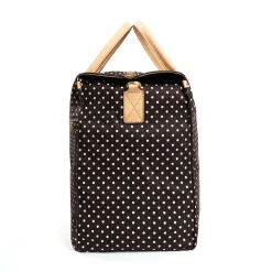 BORSA WEEKEND DESTRUTTURATA MARRONE SCURO Pois