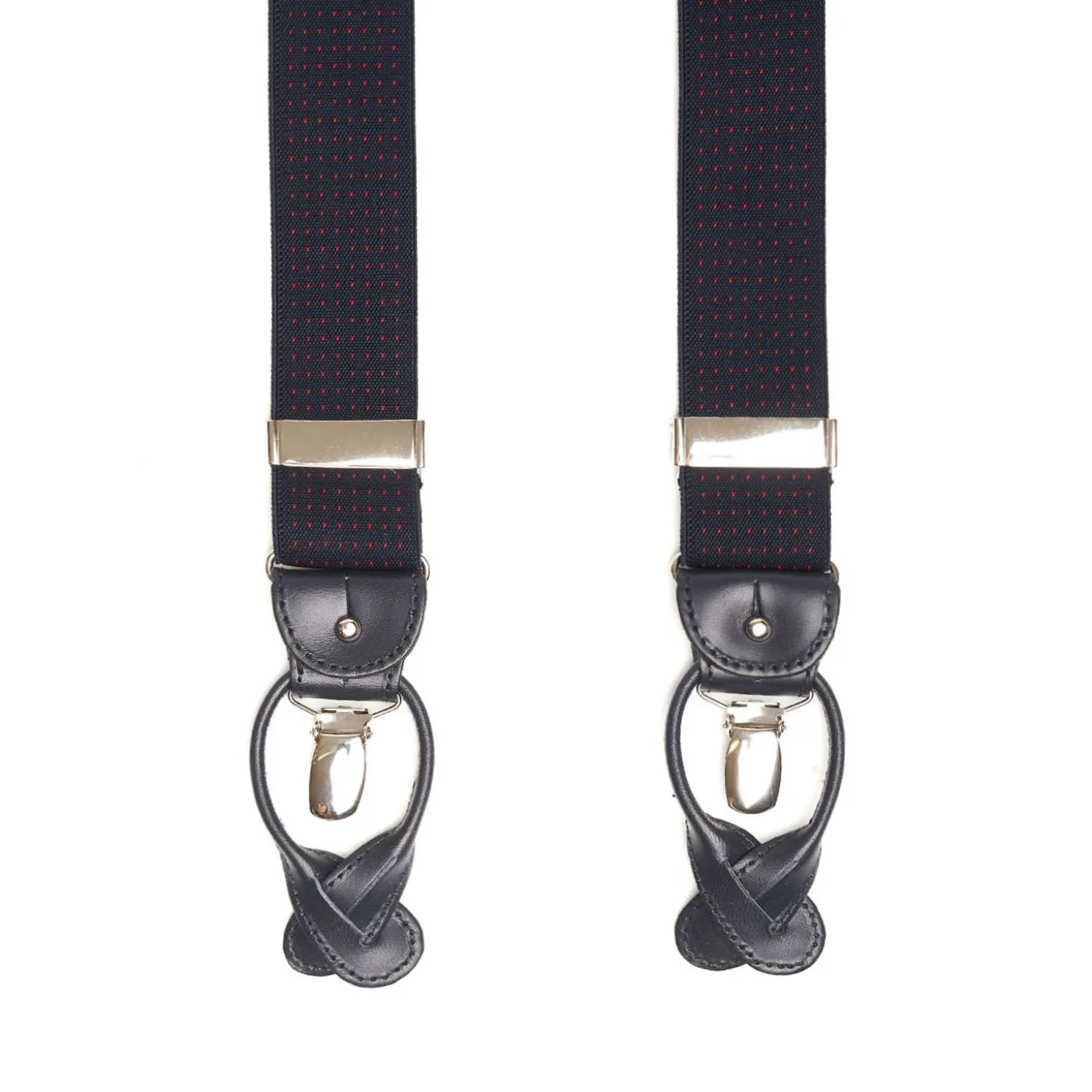 BRETELLE EM BLU Con micro pois rossi