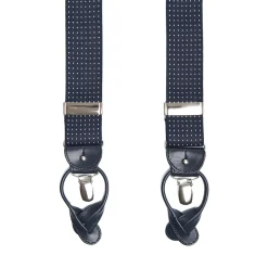 BRETELLE EM BLU Micro pois bianco