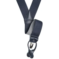 BRETELLE EM BLU Micro pois bianco
