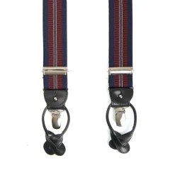 BRETELLE EM BLU SCURO E BORDEAUX Rigata
