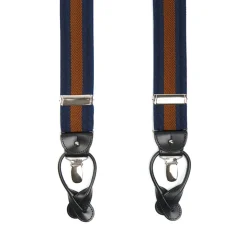 BRETELLE EM BLU SCURO E MARRONE CHIARO Rigata