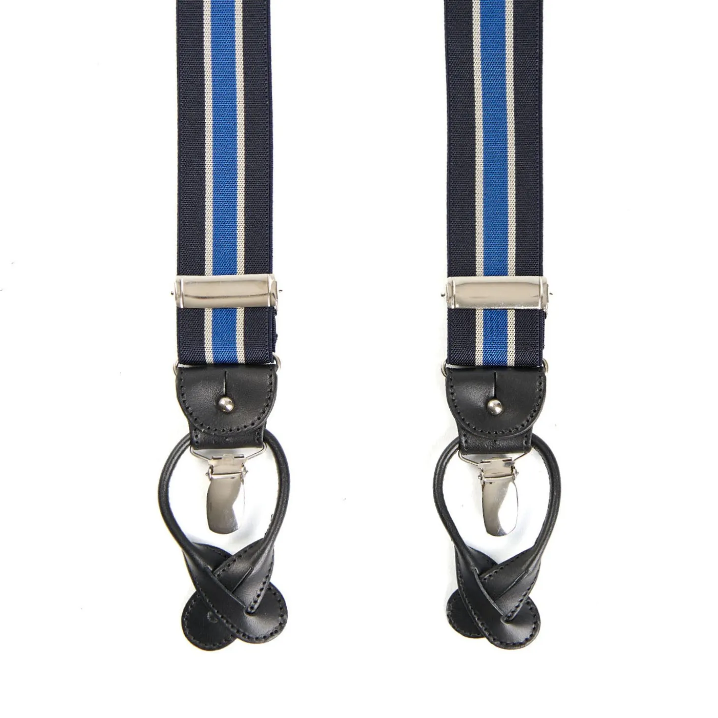 BRETELLE EM RIGATE Blu scuro e azzurro