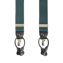 BRETELLE EM VERDE SCURO Micro pois bianco