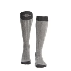 CALZE LUNGHE BICOLORE GRIGIO CHIARO E SCURO IN COTONE Tinta unita