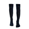 CALZE LUNGHE BLU SCURO IN COTONE Microfantasia fiore