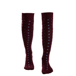 CALZE LUNGHE BORDEAUX IN COTONE Microfantasia fiore
