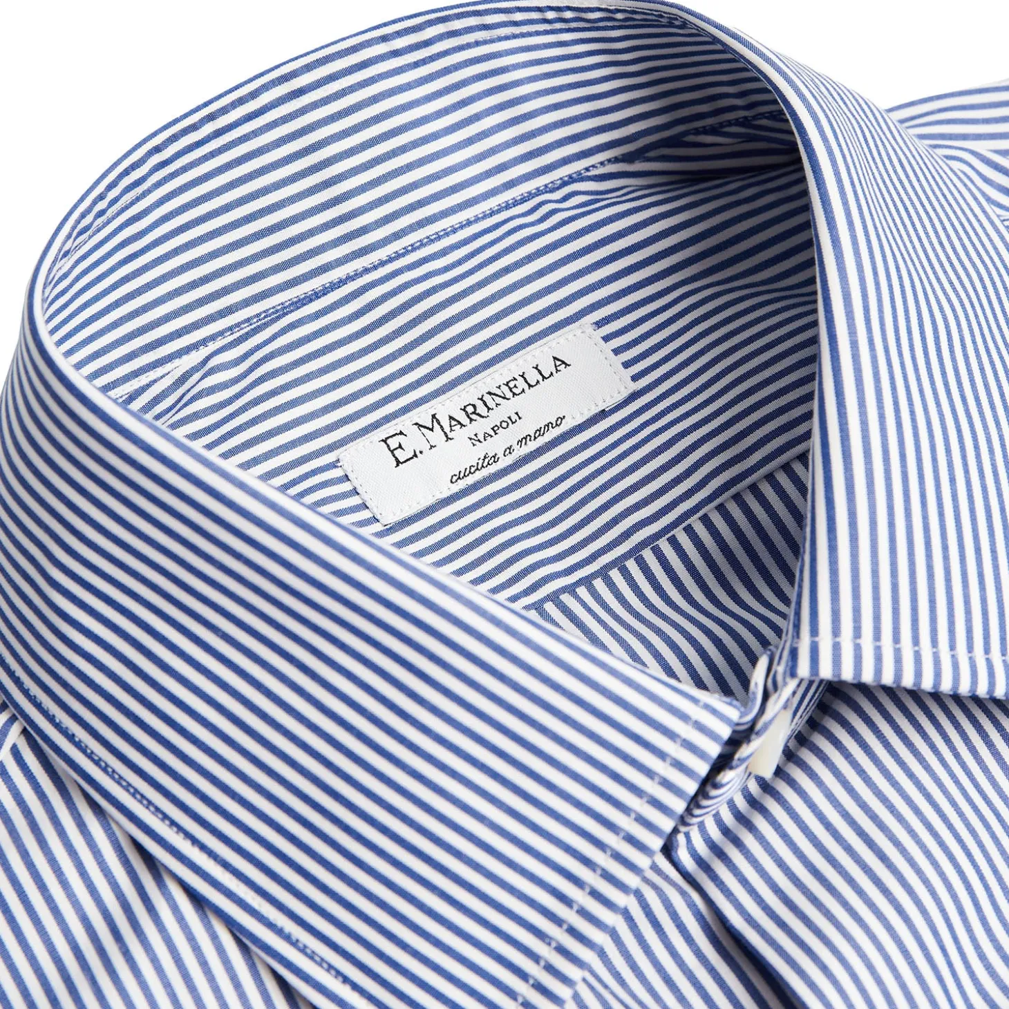 CAMICIA CLASSICA RIGHE BIANCO E BLU REGULAR In cotone popeline