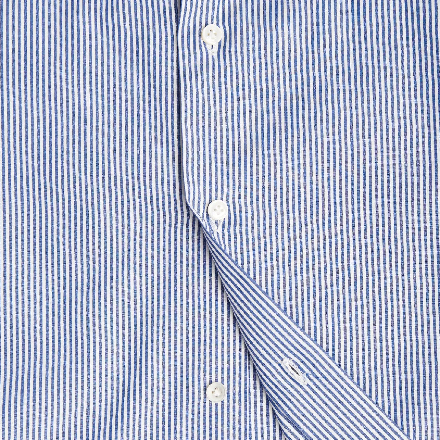 CAMICIA CLASSICA RIGHE BIANCO E BLU REGULAR In cotone popeline