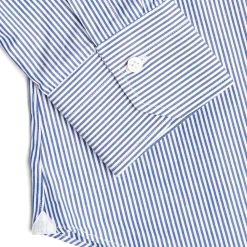 CAMICIA CLASSICA RIGHE BIANCO E BLU REGULAR In cotone popeline