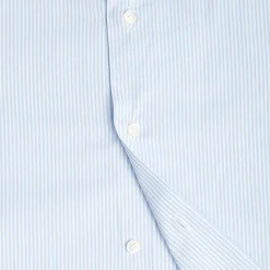 CAMICIA CLASSICA RIGHE BIANCO E AZZURRO REGULAR In cotone popeline