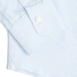 CAMICIA CLASSICA RIGHE BIANCO E AZZURRO REGULAR In cotone popeline