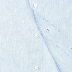 CAMICIA IN LINO AZZURRA Con bottoni in madreperla