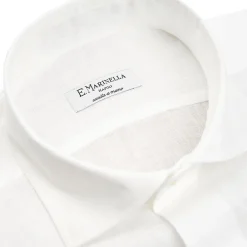 CAMICIA IN LINO BIANCA Con bottoni in madreperla
