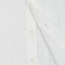 CAMICIA IN LINO BIANCA Con bottoni in madreperla