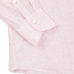 CAMICIA IN LINO LILLA Con bottoni in madreperla