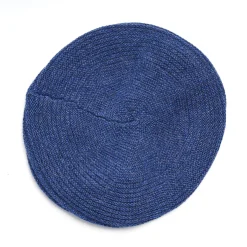 CAPPELLO BASCO A RIGHE BLU In cashmere