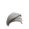 CAPPELLO BASCO A RIGHE GRIGIO In cashmere