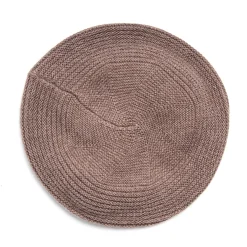 CAPPELLO BASCO A RIGHE MARRONE SCURO In cashmere