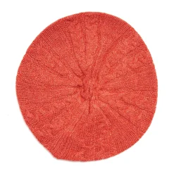 CAPPELLO BASCO A TRECCE ARANCIONE In cashmere