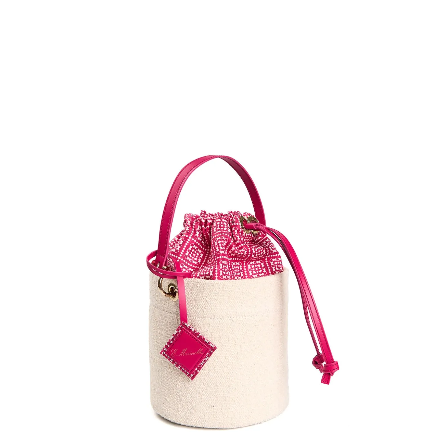 CESTINO IN SETA E CANVAS FUCSIA Archivio inspiration 1982