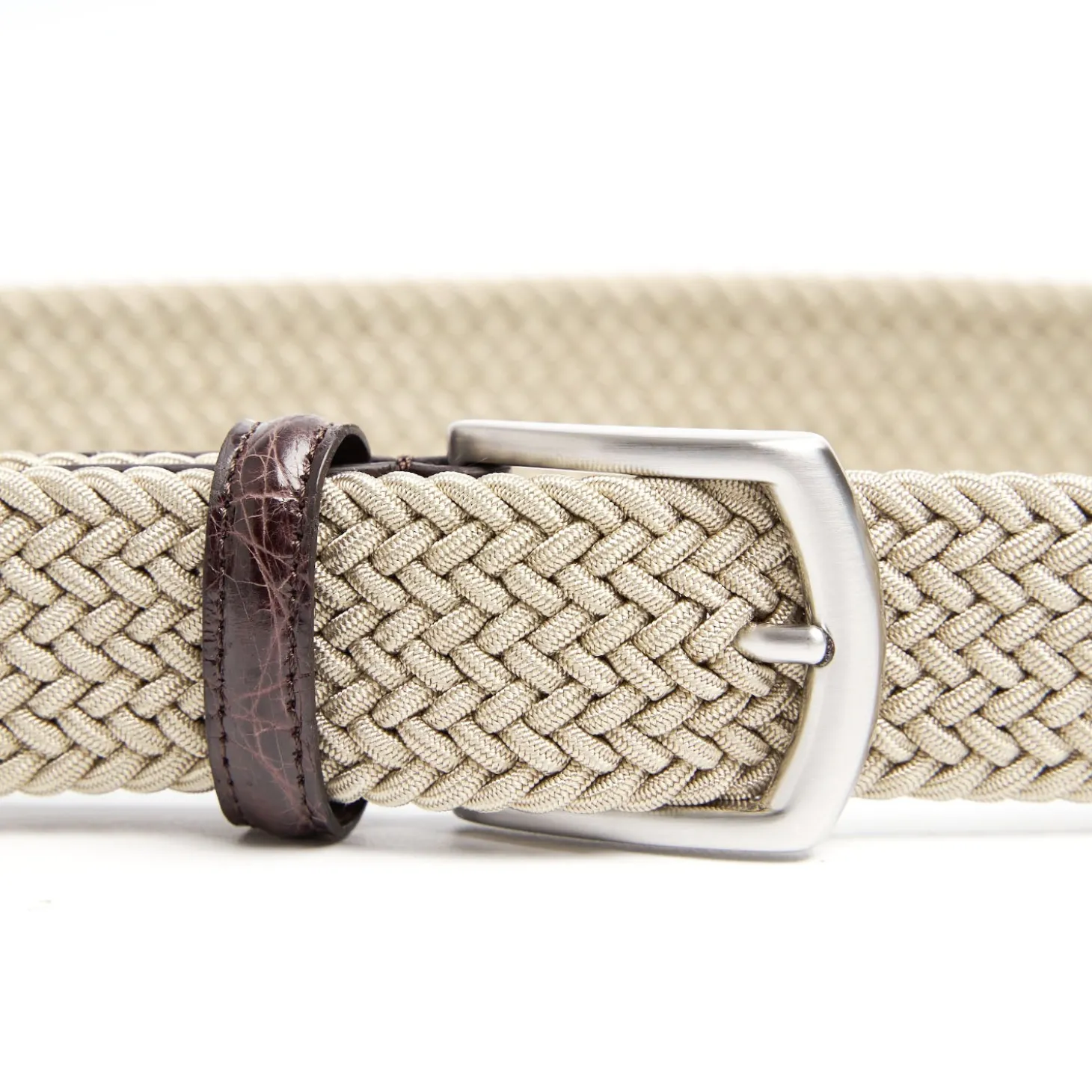 CINTURA ELASTICA BEIGE Con finiture in coccodrillo