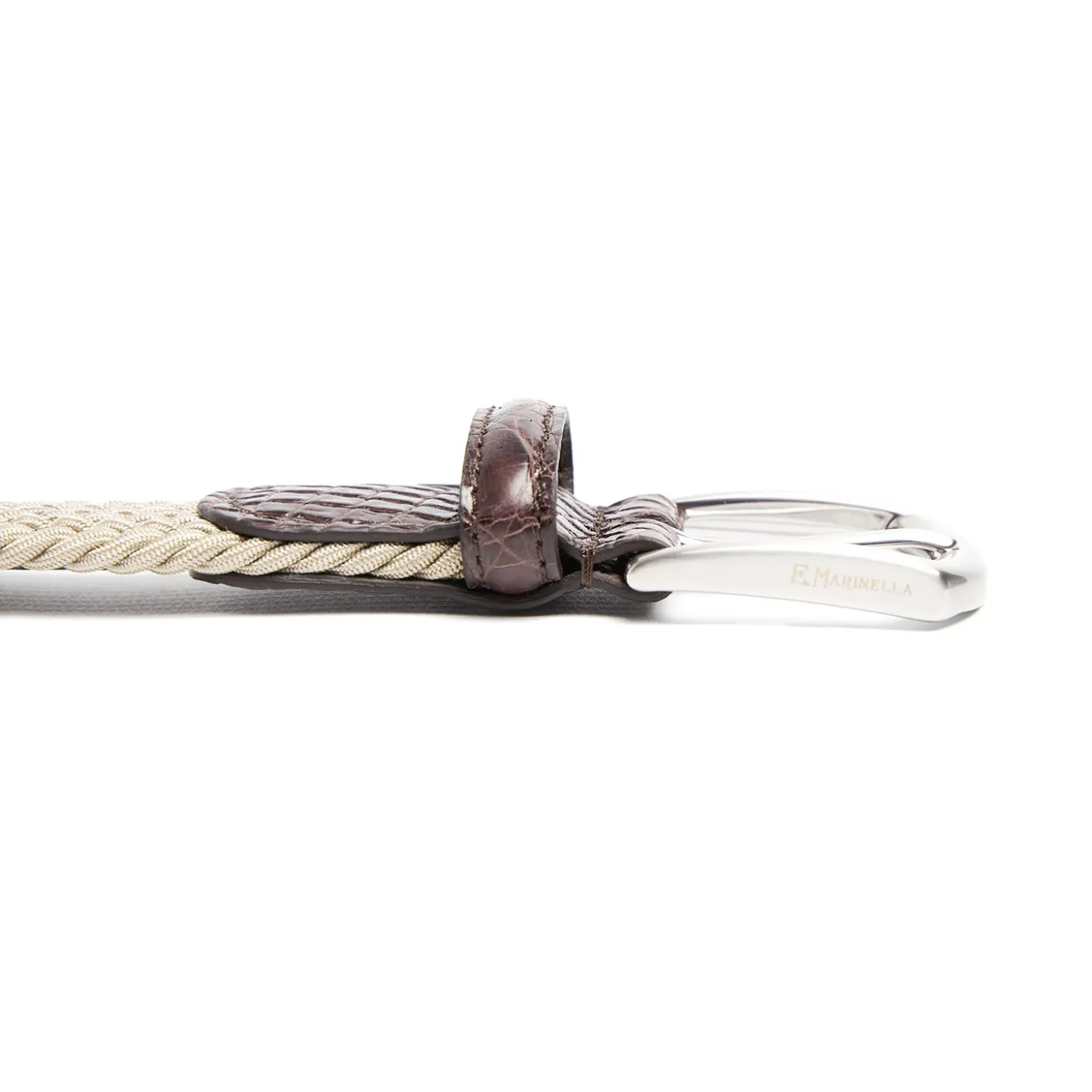 CINTURA ELASTICA BEIGE Con finiture in coccodrillo
