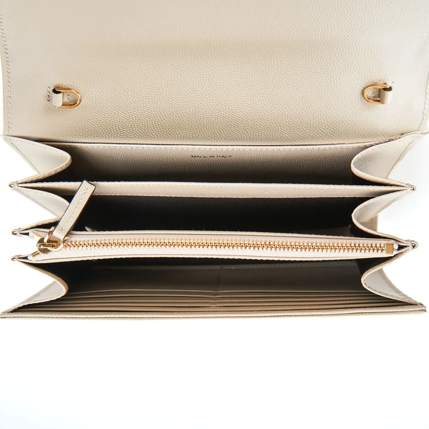CLUTCH BAG BEIGE In pelle bottolata