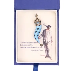 CORNETTO AZZURRO In seta e argento