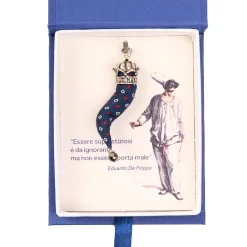 CORNETTO BLU In seta e argento