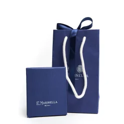 CORNETTO BLU SCURO In seta e argento