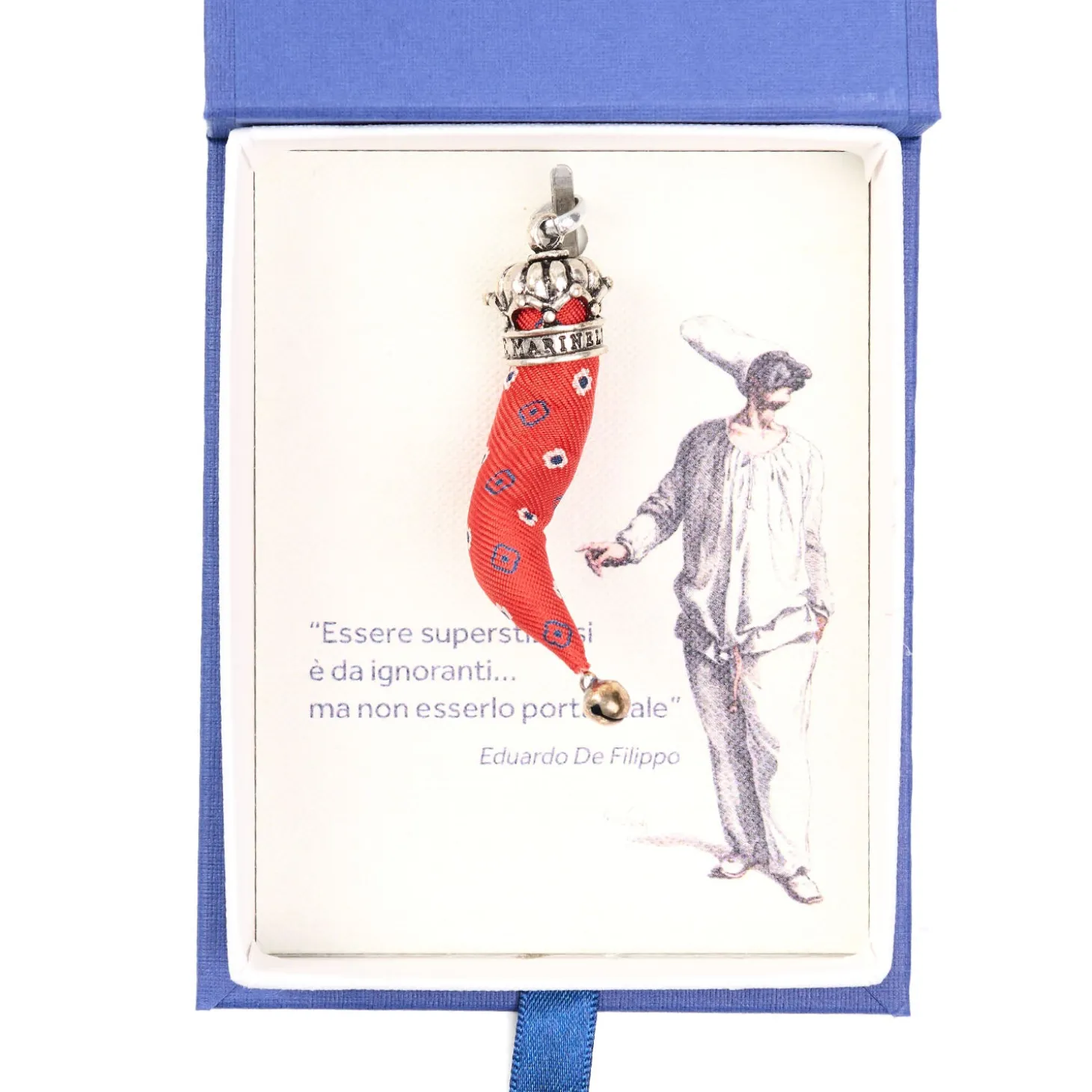 CORNETTO ROSSO In seta e argento
