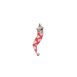CORNETTO ROSSO In seta e argento