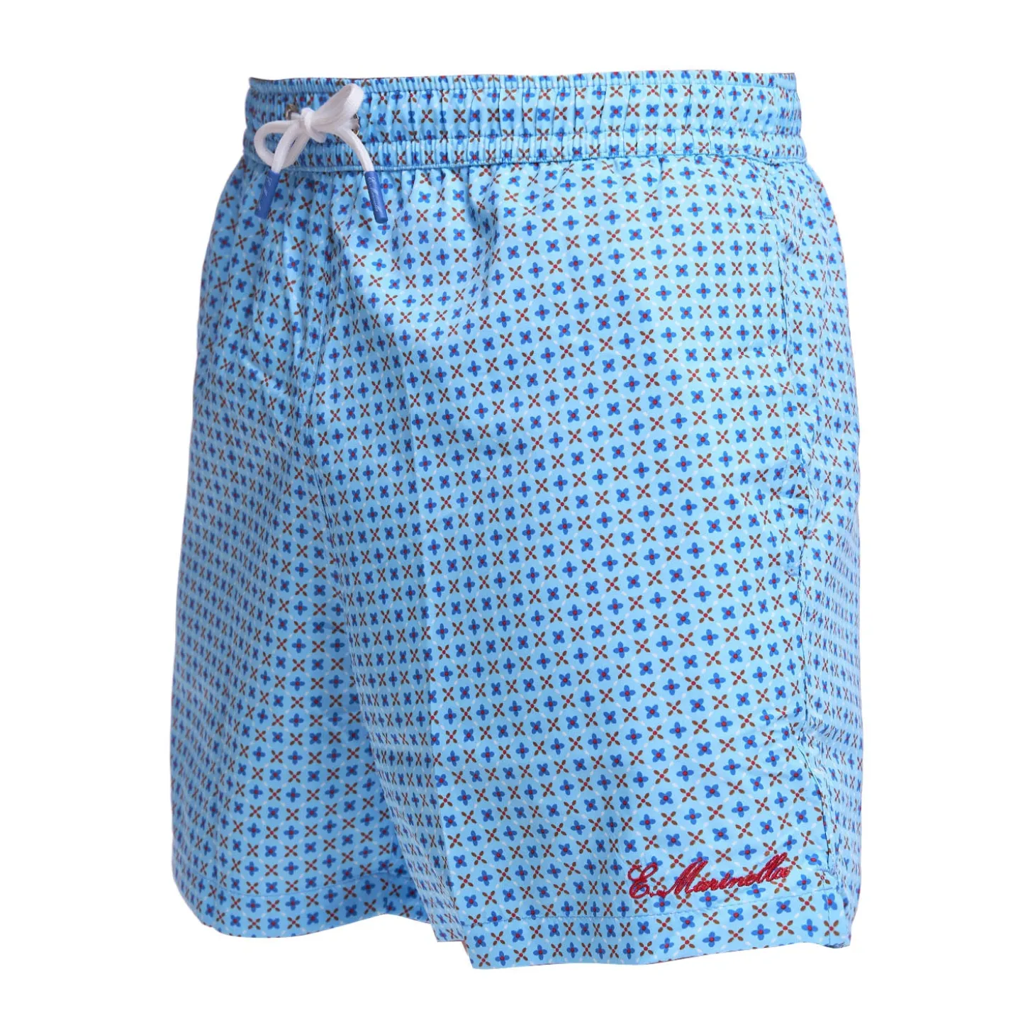 COSTUME DA BAGNO AZZURRO Microfantasia fiore
