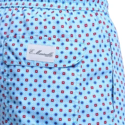 COSTUME DA BAGNO AZZURRO Microfantasia fiore