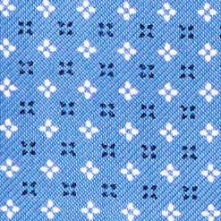 CRAVATTA ASCOT IN SETA BLUETTE Microfantasia fiore