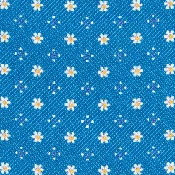 CRAVATTA ASCOT IN SETA BLU MEDIO Microfantasia fiore