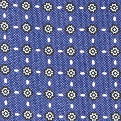 CRAVATTA ASCOT IN SETA BLU Microfantasia fiore